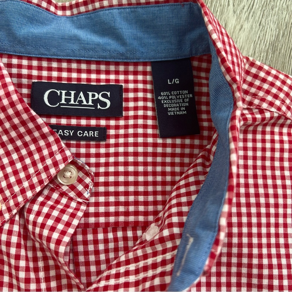 Chaps Easy Care Checked Button Down Long Sleeve S… - image 3